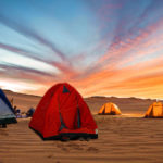 camping at varzaneh desert