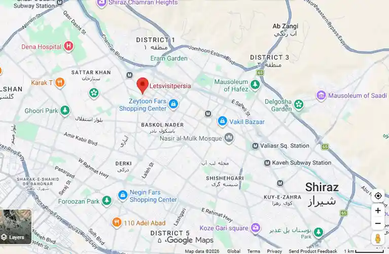 Letsvisitpersia office location in Shiraz, Iran