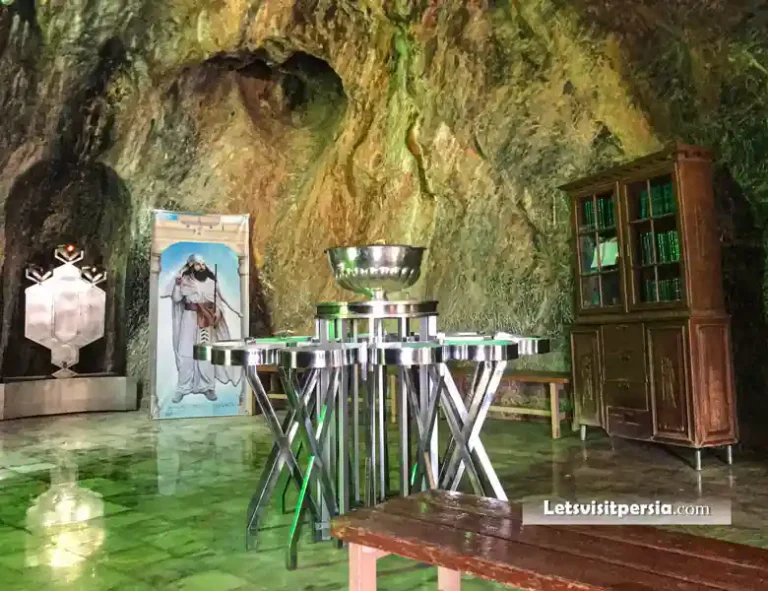 Interior of Chak Chak Zoroastrian pilgrimage shrine in Yazd, Iran